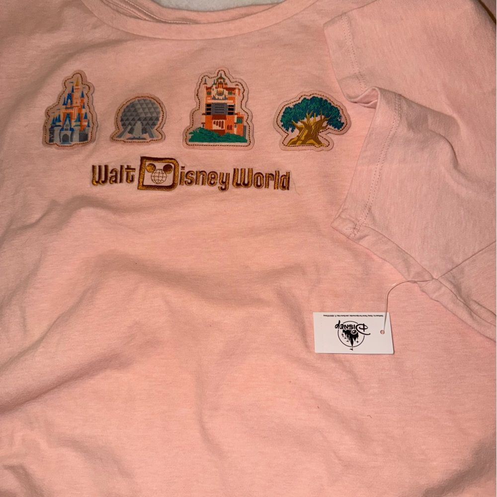 NWT Walt Disney World Patchwork Graphic Tee 3X Pink Peach Park Hopper Vacation - Picture 5 of 7